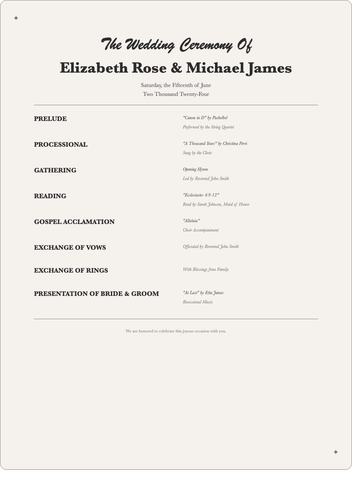 Elegant wedding ceremony program with floral accents and classic typography_variant_2